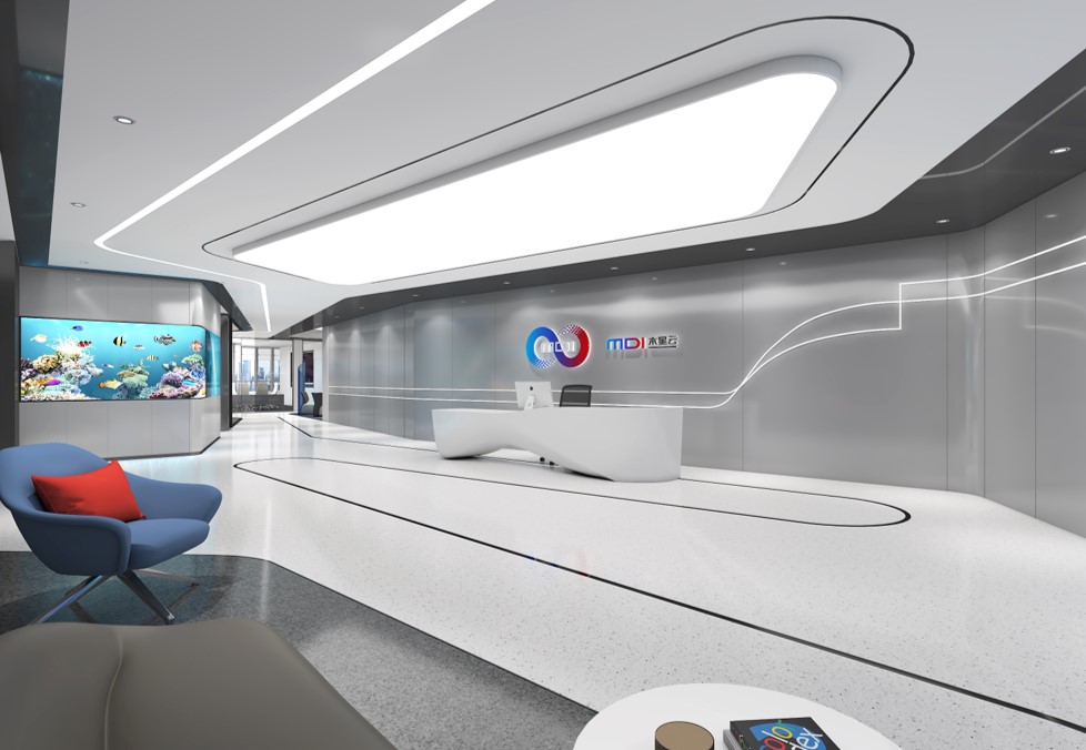 木(mù)星雲辦(bàn)公(gōng)室裝(zhuang)修前(qian)廳實景照