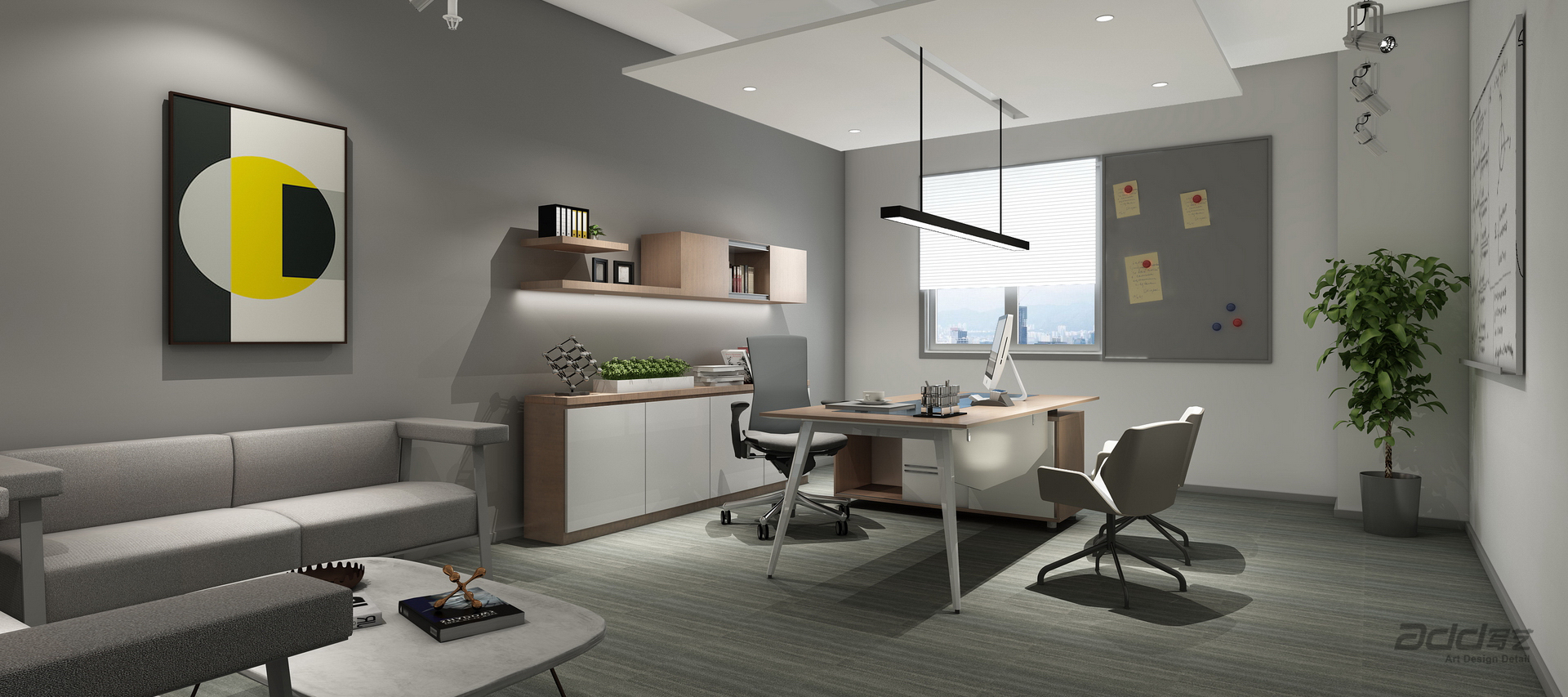 億童文(wén)教辦(bàn)公(gōng)樓設(shè)計(ji)效果圖-經(jing)理(li)室-pc